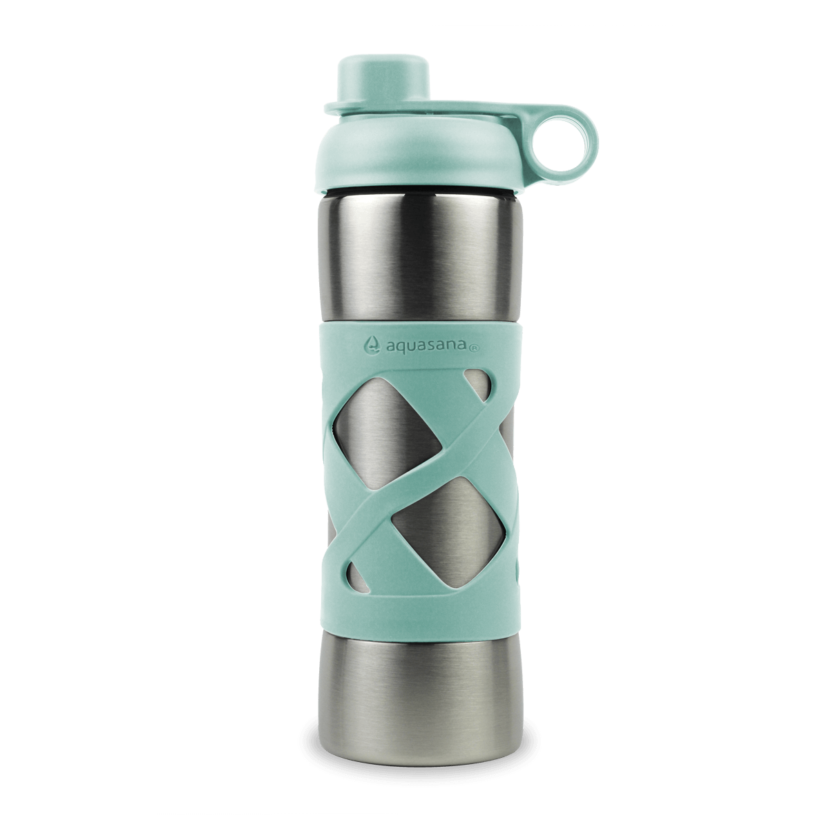 Aquasana Active 17 oz. Clean Water Bottle with Filter, Insulated Stainless Steel, Glacier JJ329085